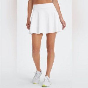 Fabletics White Flounce Pleated Skirt w Built-In Short